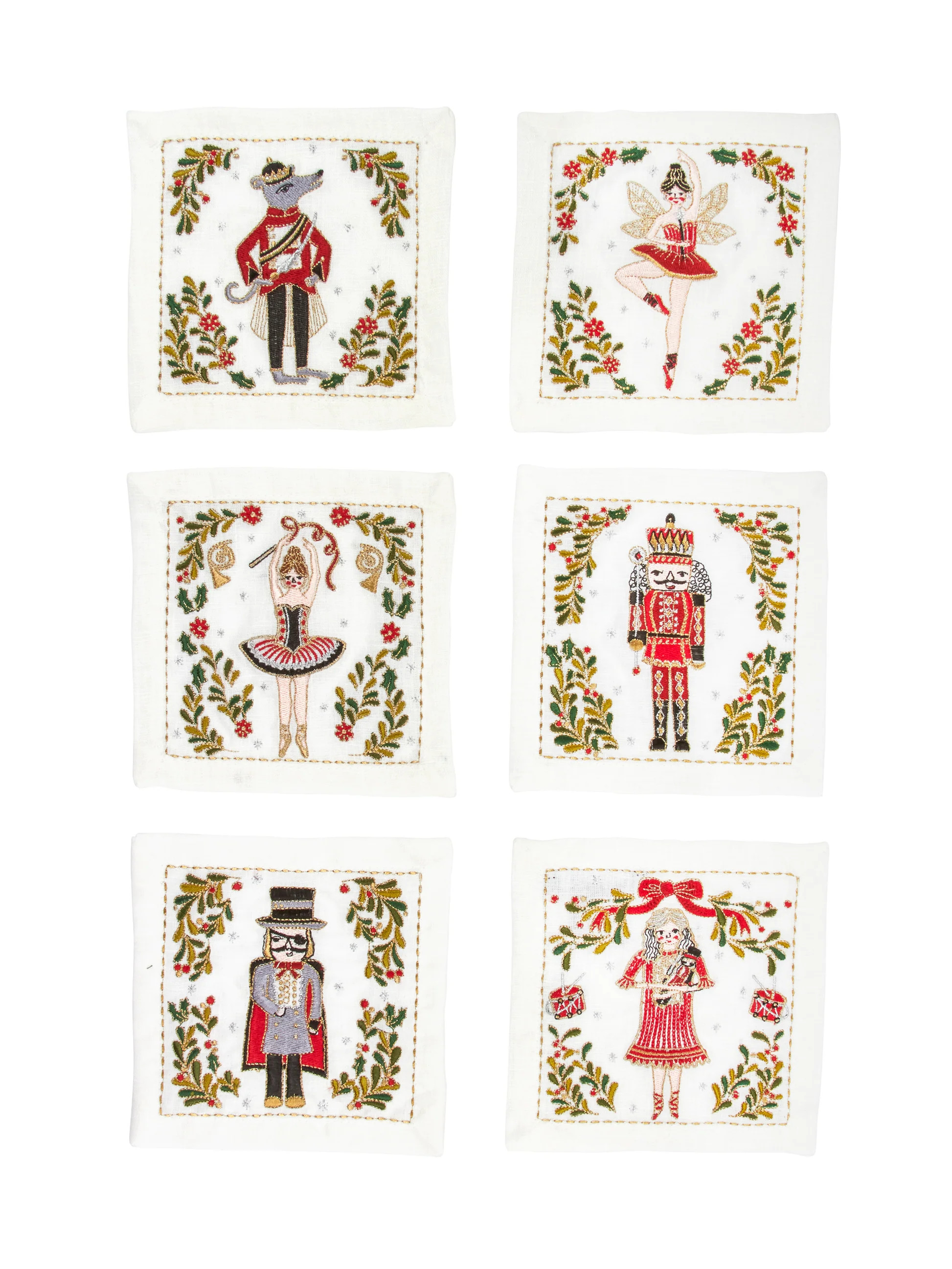 Kim Seybert Nutcracker Cocktail Napkins Set | Weston Table
