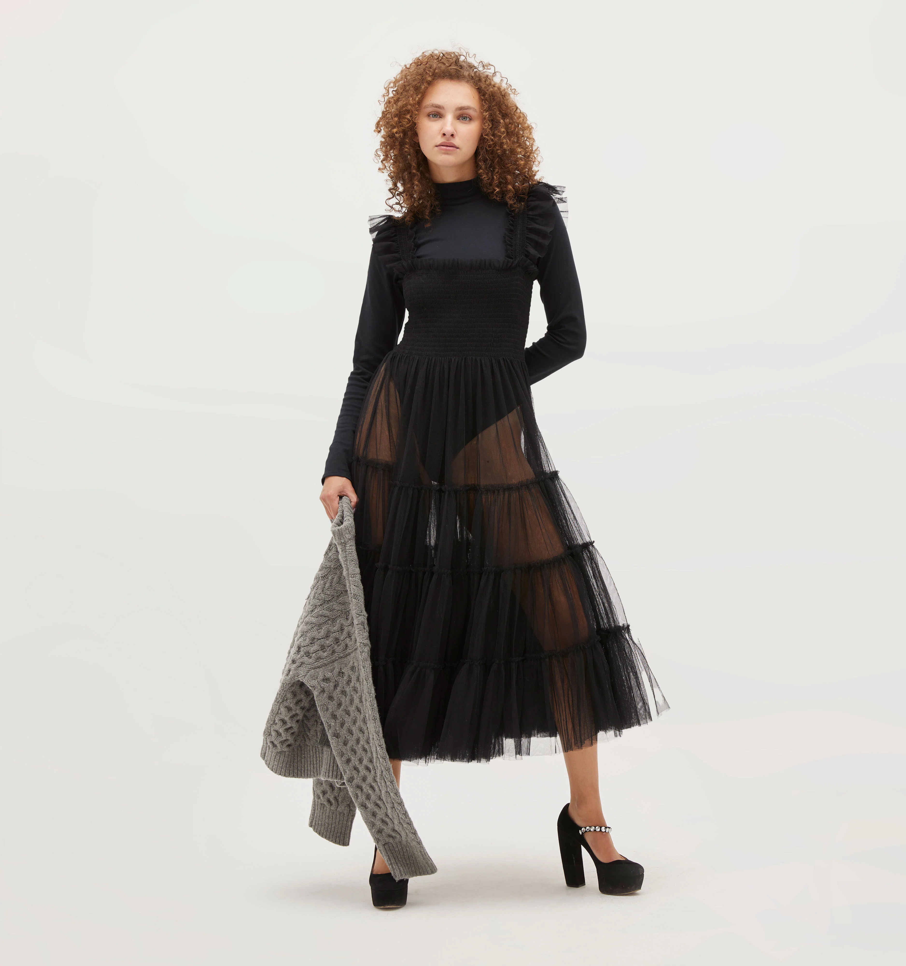 The Tulle Ellie Nap Dress - Black Glitter Tulle | Hill House Home