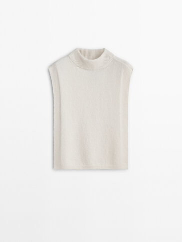 Mock turtleneck knit chest scarf | Massimo Dutti US