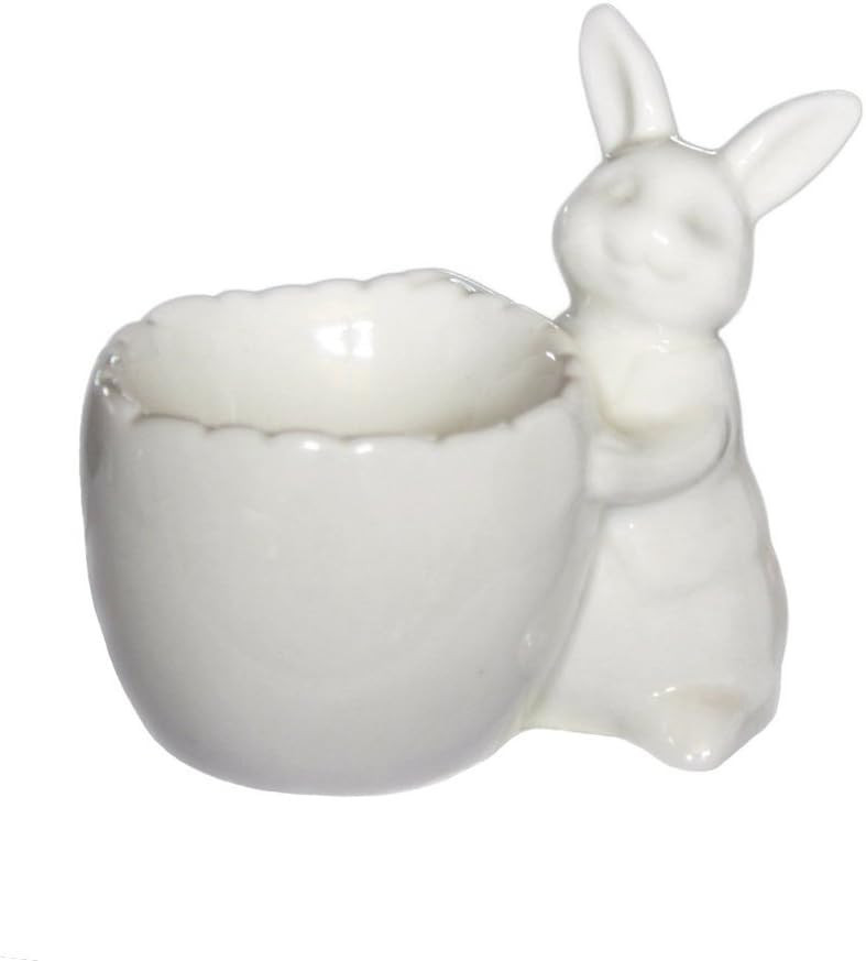 Easter Bunny Porcelain Egg Cup, Set of 2 Vintage White Rabbit Ceramic Egg Holders Easter Decorati... | Amazon (US)