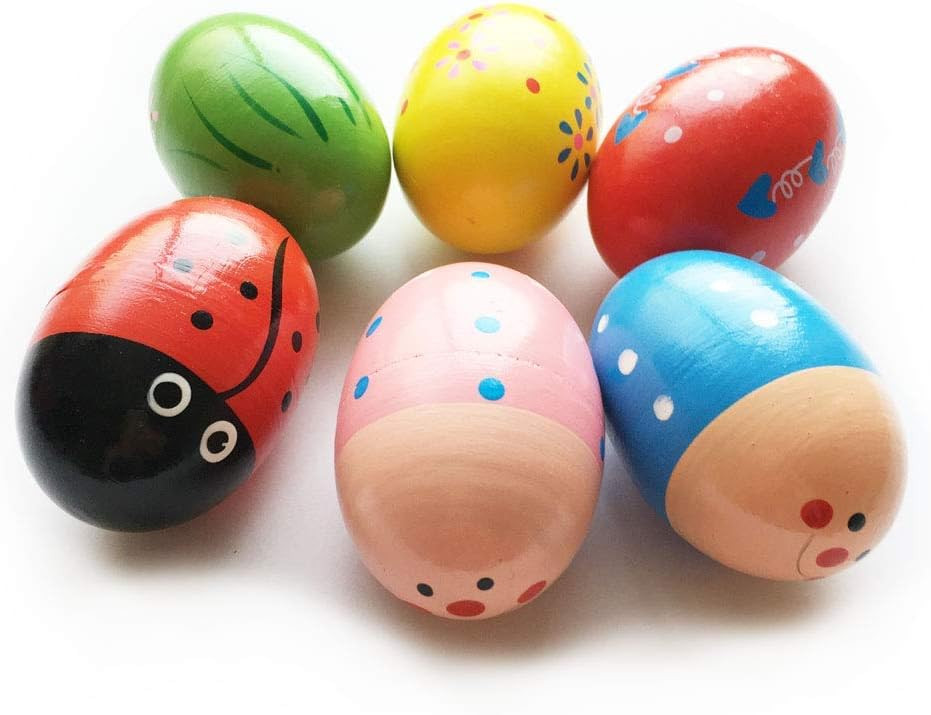 JoFAN 6 Pack Wooden Percussion Musical Shake Eggs Shakers for Kids Boys Girls Toddlers Christmas ... | Amazon (US)