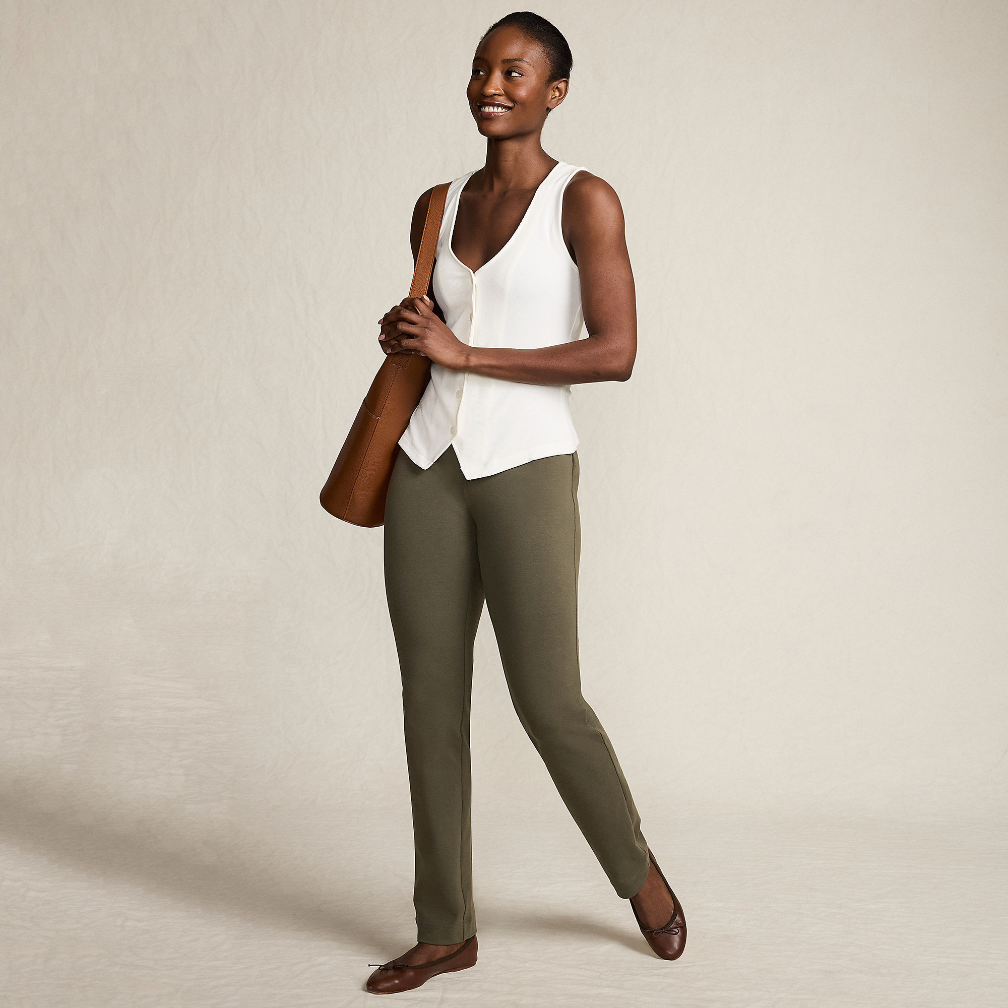 Women's Starfish Mid Rise Slim Leg Pants | Lands' End (US)