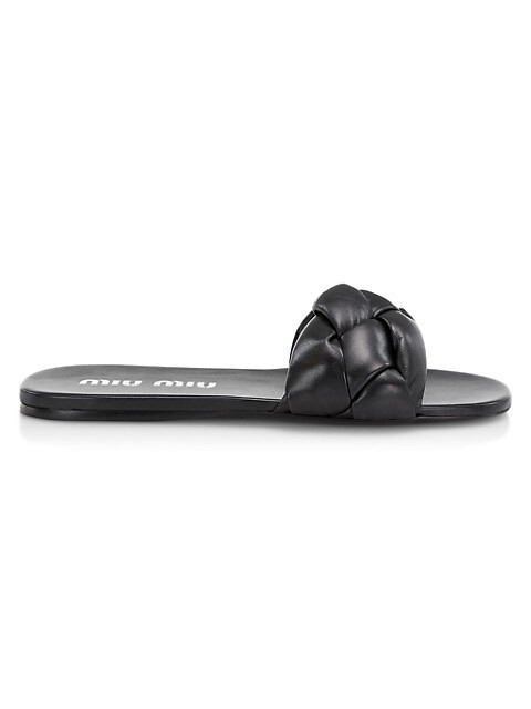 Braided Padded Leather Slides | Saks Fifth Avenue