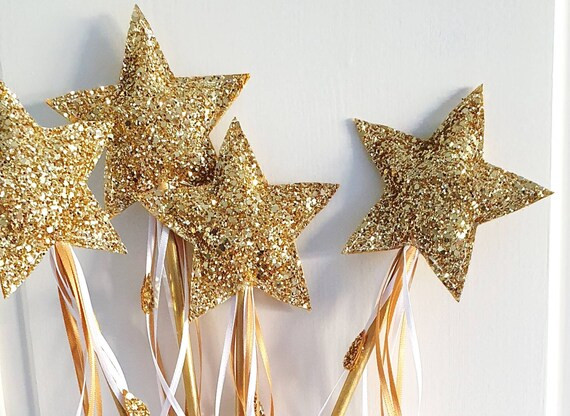 Gold magic wand. Fairy wand, party favour,  Party wand. Gold Fairy. Personalize kids gift. Person... | Etsy (US)