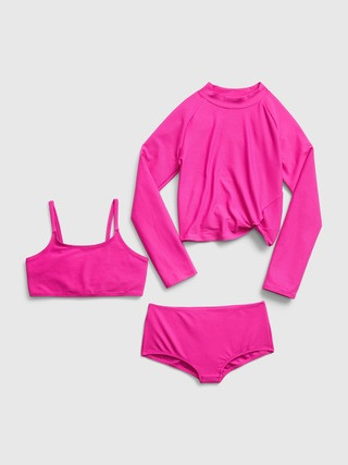 Kids Recycled Rib Rash Guard Swim Three-Piece | Gap (US)