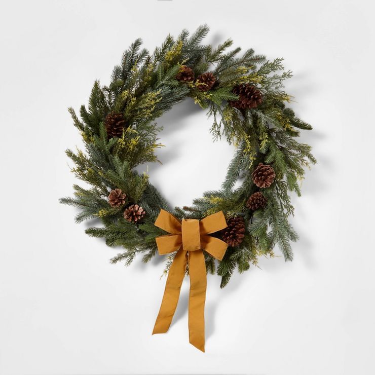 29&#34; Pine with Ribbon Artificial Wreath - Wondershop&#8482; | Target