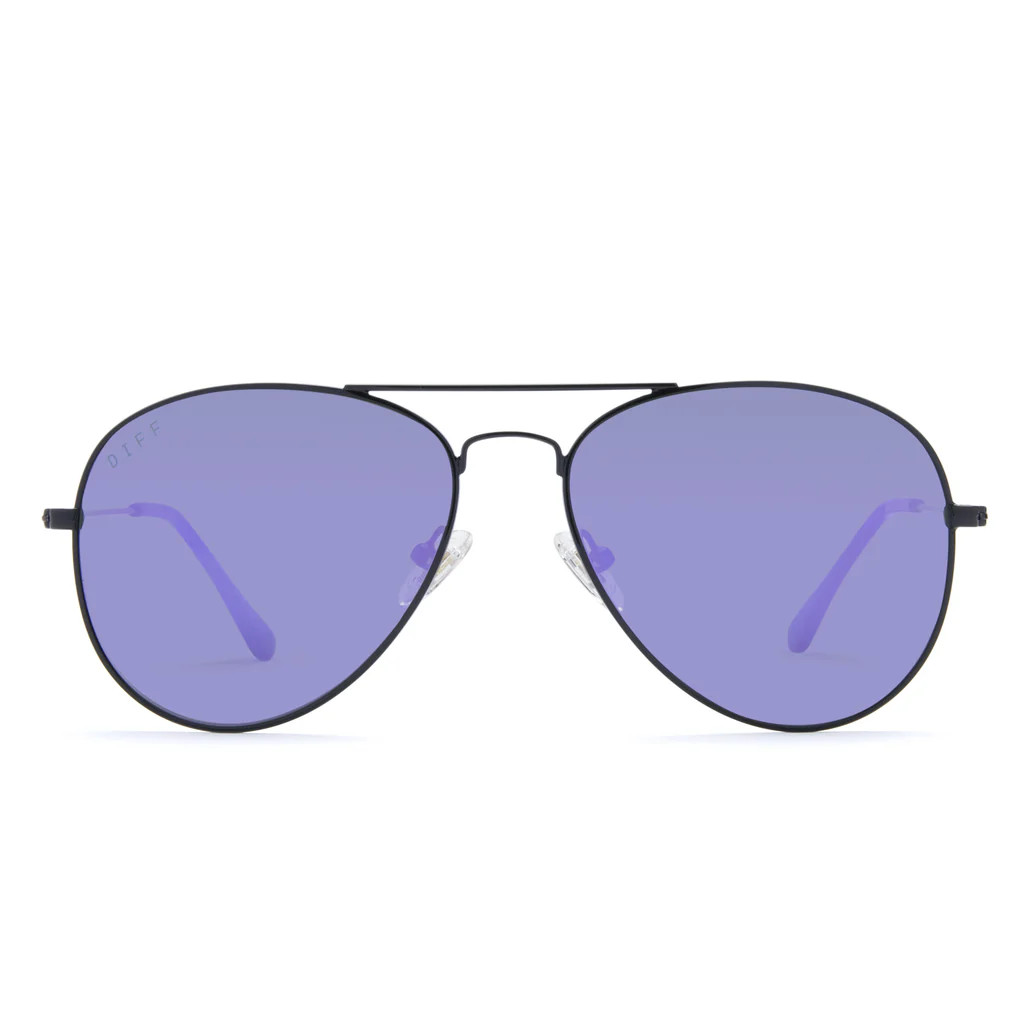 CRUZ - BLACK + PURPLE MIRROR SUNGLASSES | DIFF Eyewear
