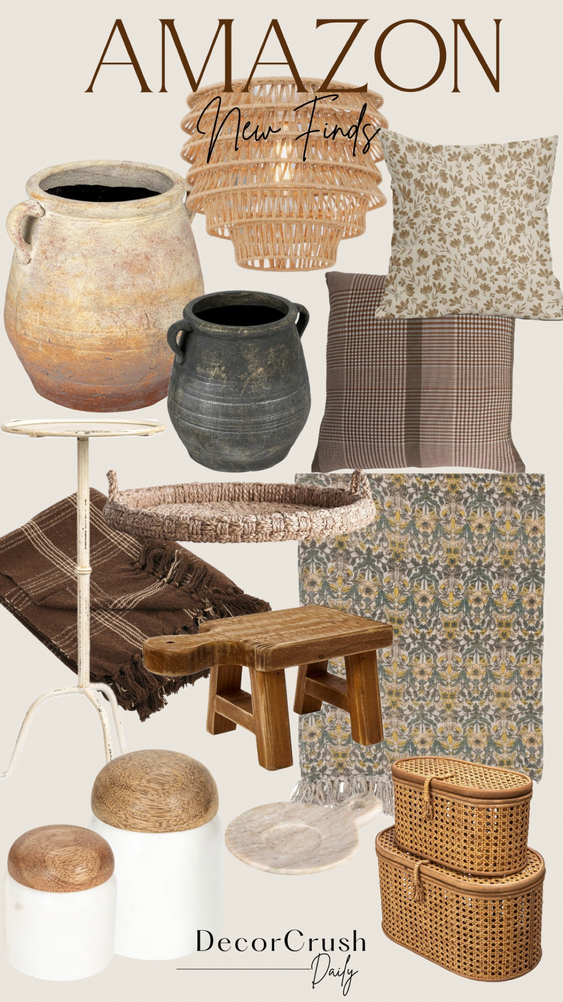 Neutral home decor from Amazon home. Shop throw pillows, throw blankets, table, marble canisters, vases. Home decor accessories. Rattan decorative box, rattan tray, wood pedestal, rattan chandelier 

#LTKstyletip #LTKSeasonal #LTKhome