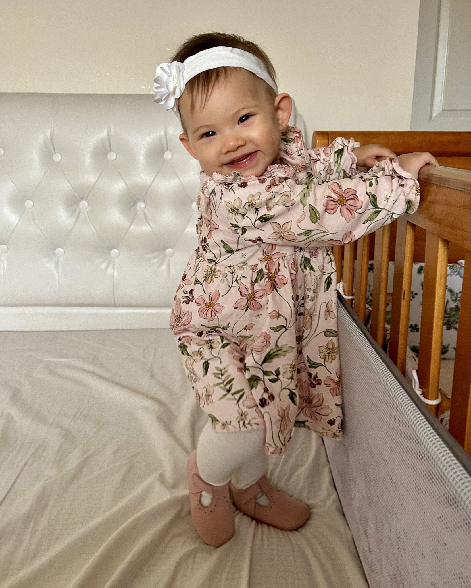 My littlest princess is already 9 months old 🌸💕 
Her dress, shoes, and tights are from Next 
#momof4 #babygirl 

#LTKbaby #LTKfamily #LTKautumn