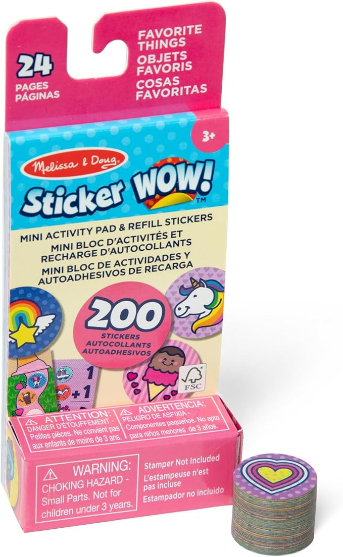 Melissa & Doug Sticker Wow!™ Mini Activity Pad and 200+ Refill Stickers for Sticker Stamper Art... | Amazon (US)