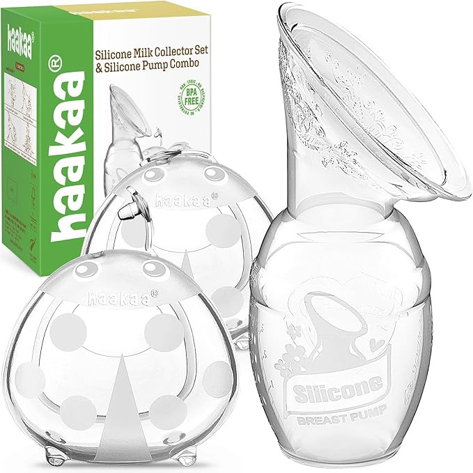 haakaa Manual Breast Pump Collector 4oz/100ml and Ladybug Milk Collector 2.5oz/75ml Combo for Bre... | Amazon (US)