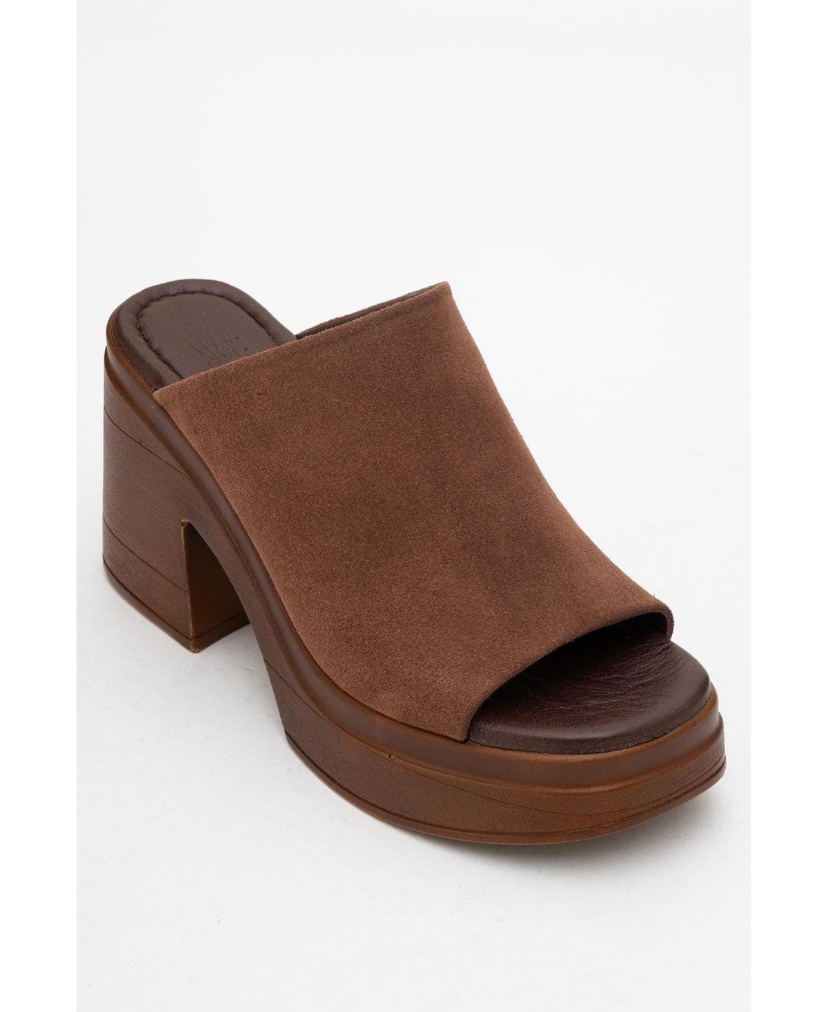Forever & Always Shoes Nola Leather Platform Mules (Women) - Dark brown suede leather | Macy's