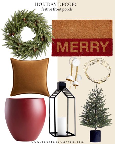 Holiday front porch decor from crate and barrel 

#LTKSeasonal #LTKhome #LTKHoliday