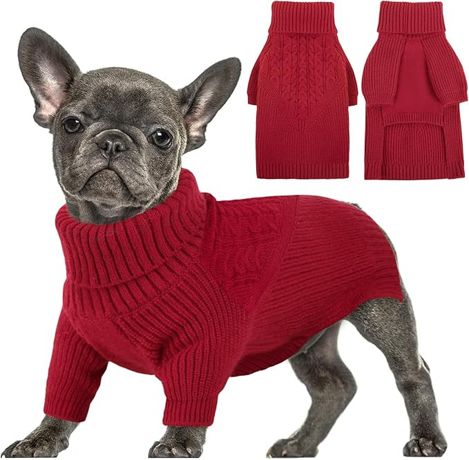 Queenmore Dog Sweater, Puppy Sweater for Small Dogs,Warm Winter Fall Dog Sweaters for Dog Girls B... | Amazon (US)