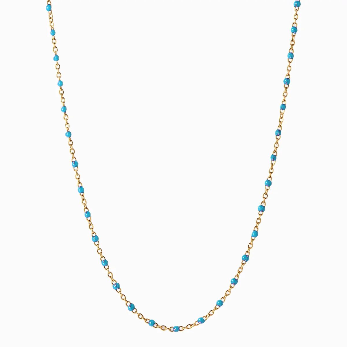 Turquoise Beaded Enamel Necklace | Awe Inspired