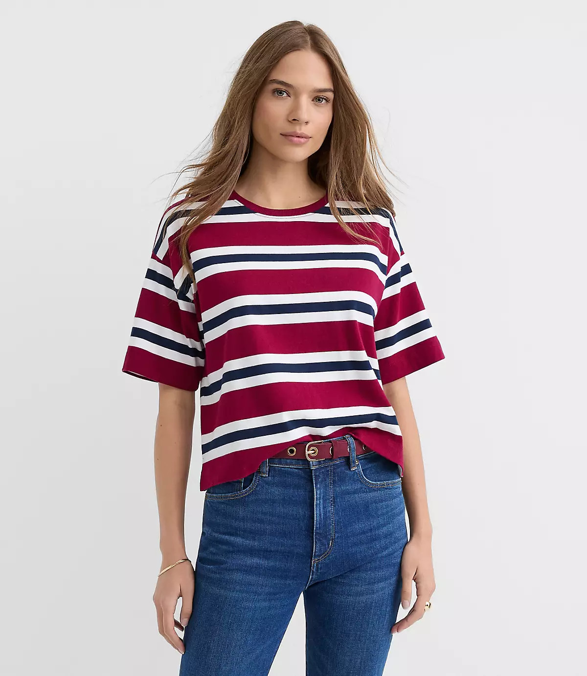 Striped Jersey Modern Tee | LOFT