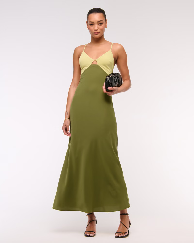 Women's The A&F Julia Slip Cutout Maxi Dress | Women's 25% Off Vacation Essentials | Abercrombie.... | Abercrombie & Fitch (US)