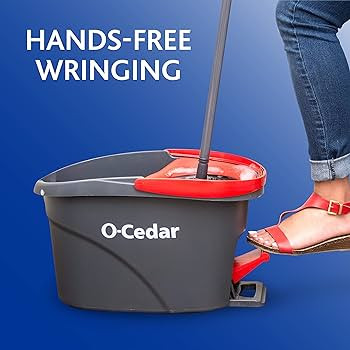 O-Cedar EasyWring Microfiber Spin Mop, Bucket Floor Cleaning System, Red, Gray, Standard | Amazon (US)
