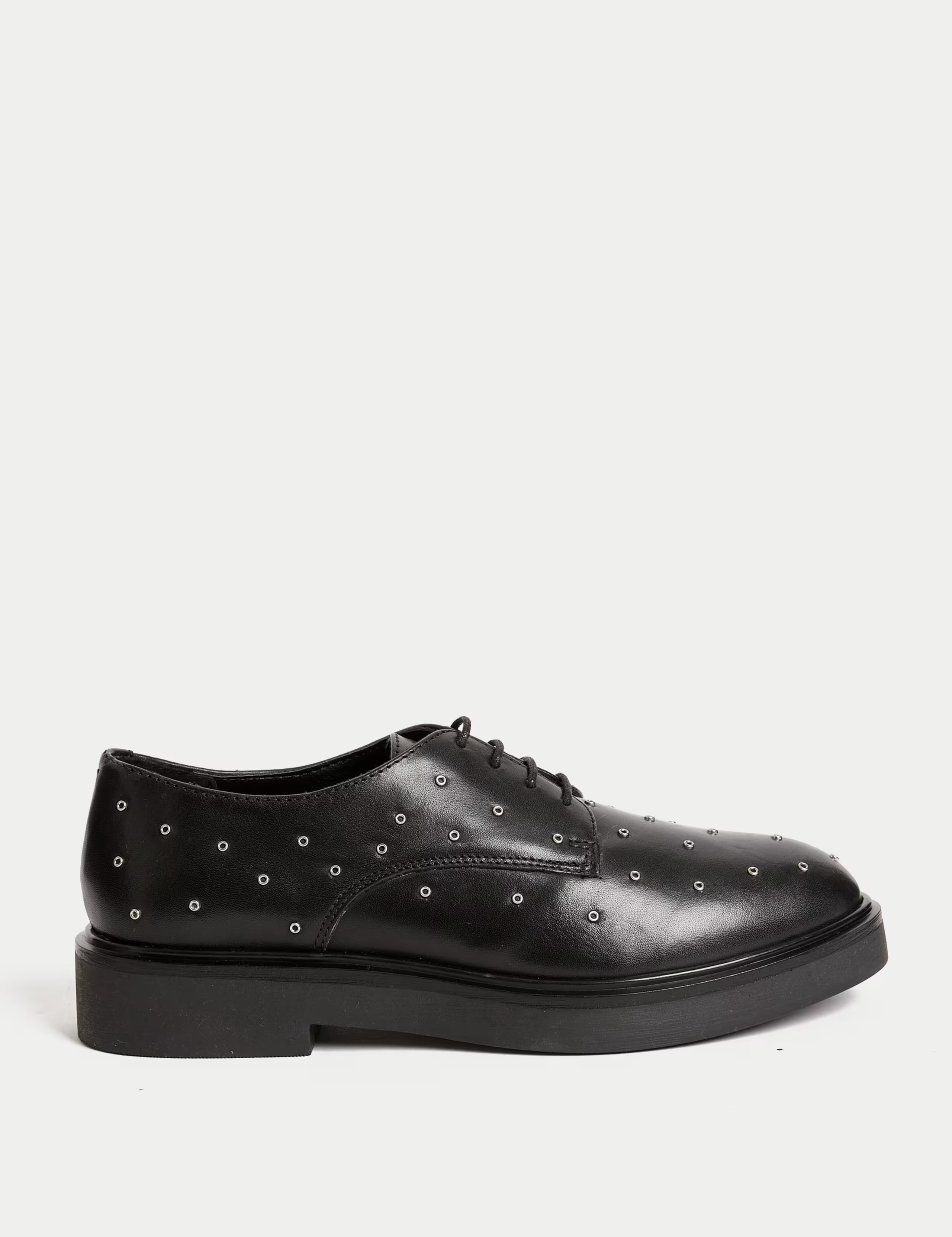Leather Studded Lace Up Flatform Shoes | M&S | M&S | Marks & Spencer (UK)