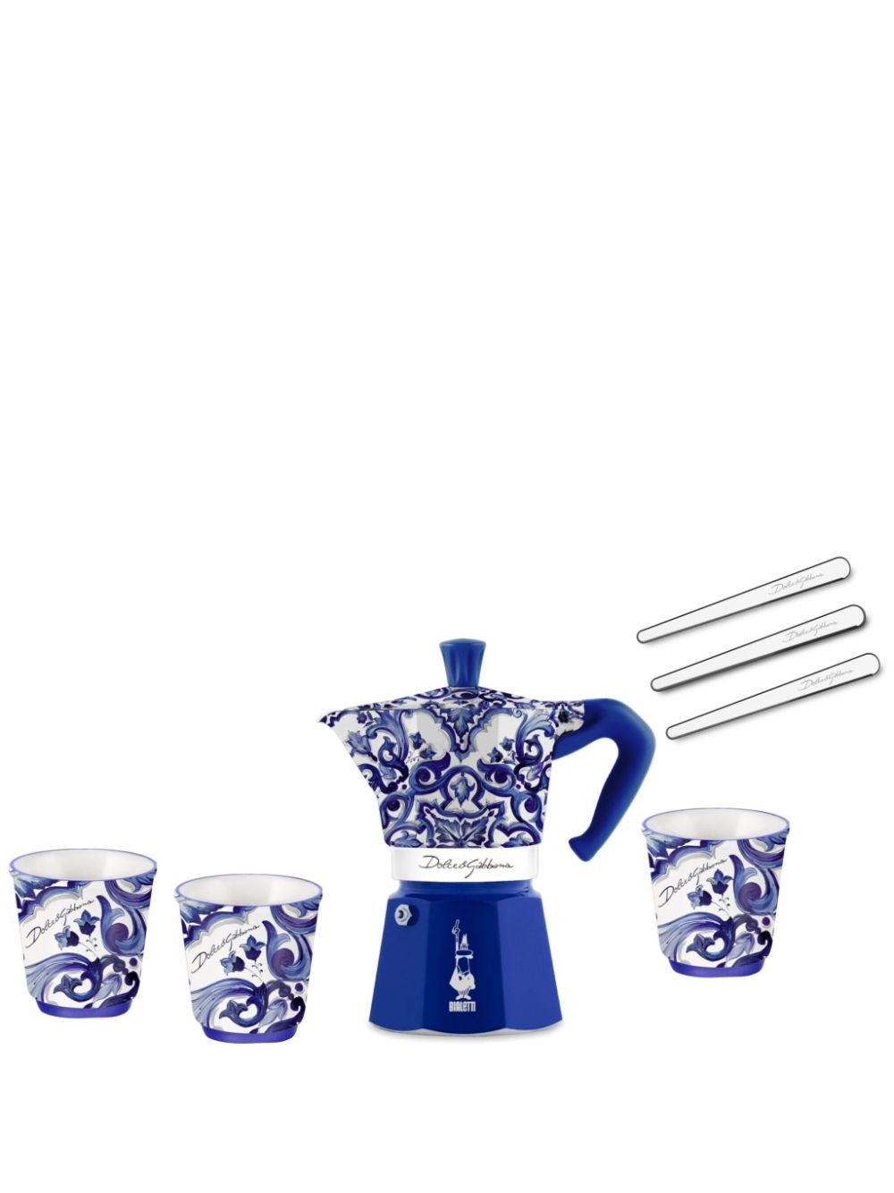 Bialetti x Dolce & Gabanna Moka Express Blu Mediterraneo set (three-person setting) - Blue | Farfetch Global