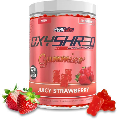 EHPlabs OxyShred Gummies – Pre Workout & Energy Chews with 100mg Caffeine & L-Carnitine for Metabolism Support – Strawberry – 60 Servings | Target