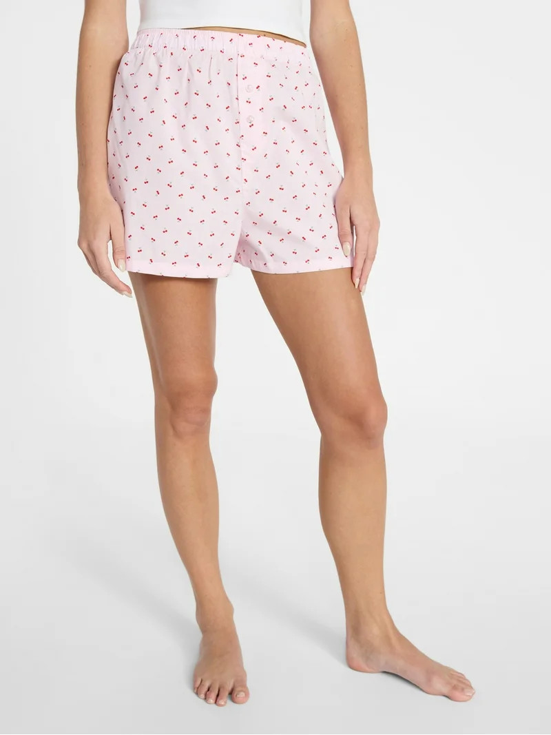 No Boundaries Sleepwear Cotton Boxer Shorts, 3'' Inseam, Women's XS-XXL | Walmart (US)
