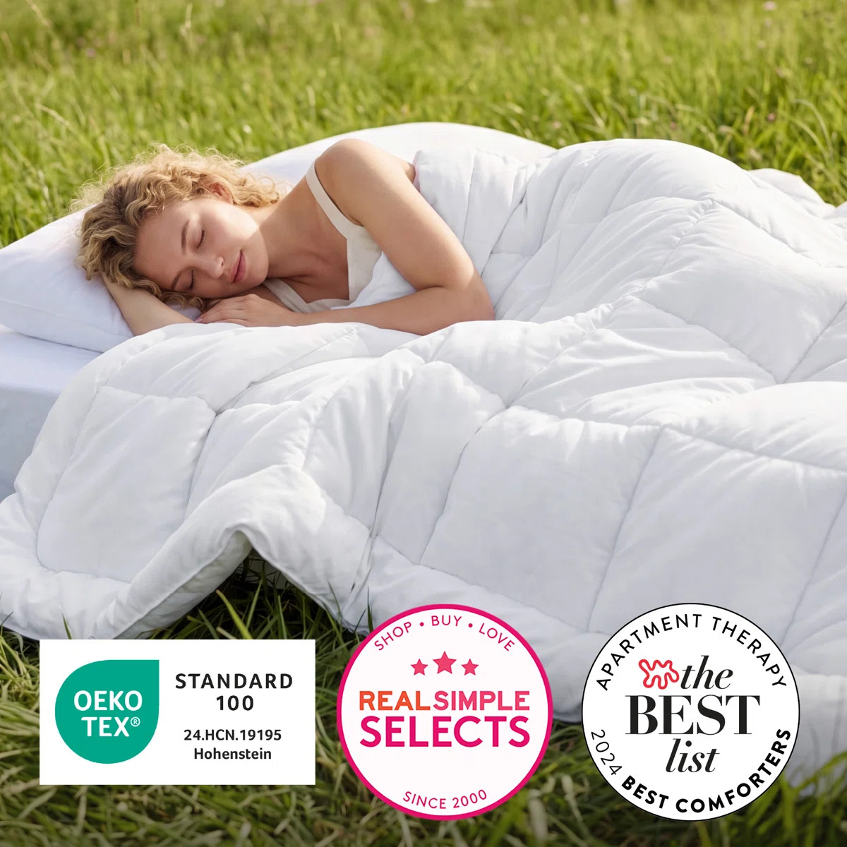 Bedsure King Box-Stitch Down Alternative Duvet Insert – White , All-Season Comforter | Wayfair North America
