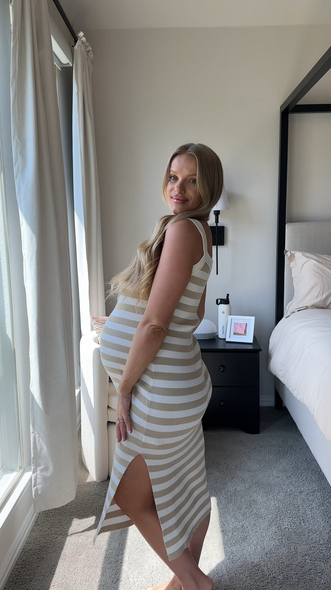 Currently living in easy, comfy dresses — and this Amazon knit tank dress has been a go-to during pregnancy! The soft ribbed fabric, neutral stripes, and body-hugging fit make it perfect for bump days (but it’ll be just as cute postpartum too). I love that it’s stretchy without losing shape, and it can easily be dressed up or down. Plus, it’s under $40! I’m wearing a size small 
#AmazonStyle #MaternityFashion #BumpStyle #PregnancyOutfit #SpringLooks #LTKUnder50 #LTKSpring #AmazonFinds #ComfyAndCute

#LTKBump #LTKFindsUnder50