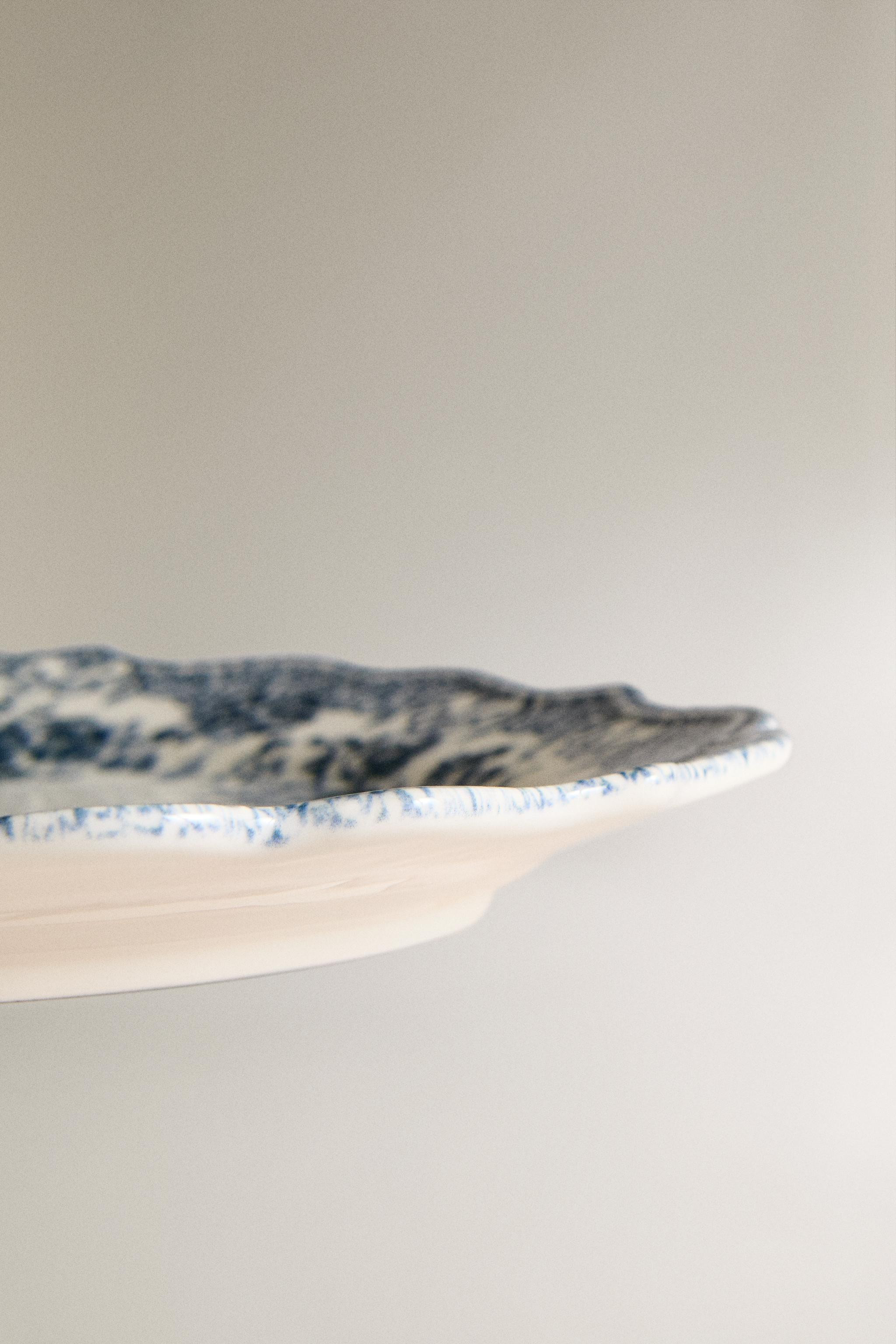 FLORAL EARTHENWARE SERVING DISH | Zara US