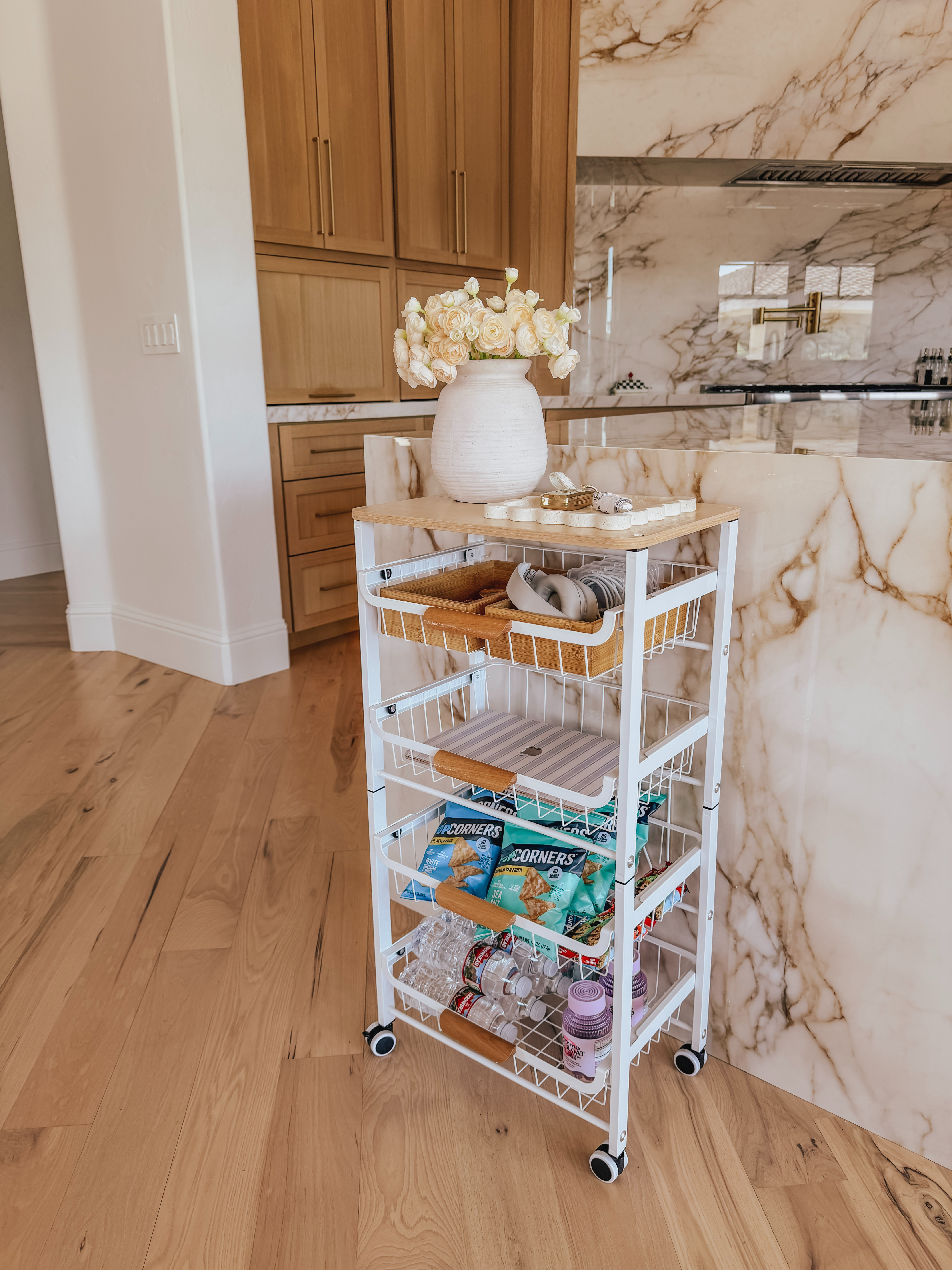 Need more storage? Same. 😂 This 5-layer stackable storage cart is such a smart little space-saver for the kitchen. Use it for fruit, snacks, produce, pantry essentials, or all those random household things that somehow never have a home. 

 #LTKHome