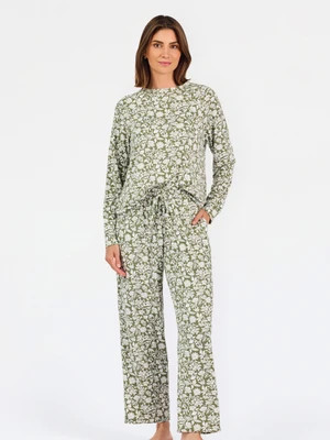 Women's Annie Pants Set | Painted Trillium Olive | Mary Square
