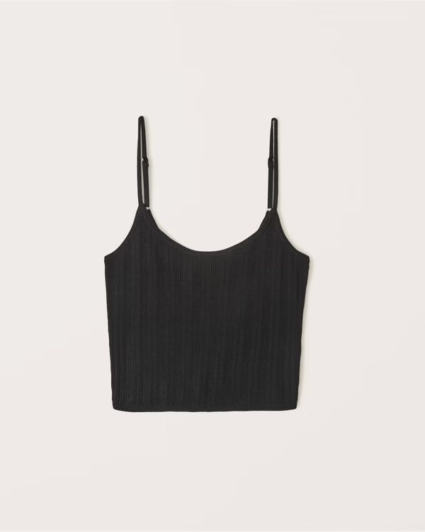 Skinny Strap Ribbed Cropped Tank | Abercrombie & Fitch (US)