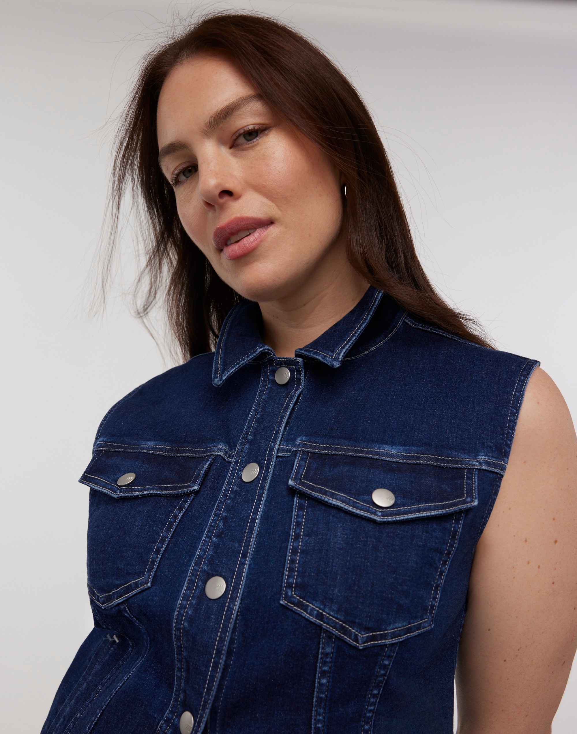 Denim Fitted Vest in Rocco Wash | Madewell