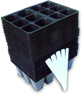 Seedling Starter Trays, 720 Cells: (120 Trays; 6-Cells Per Tray), Plus 5 Plant Labels | Amazon (US)