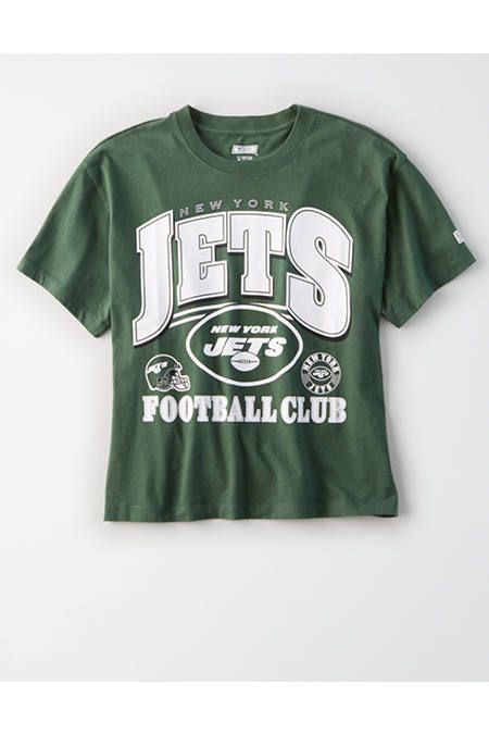 Tailgate Women's New York Jets Cropped T-Shirt Team Green L | American Eagle Outfitters (US & CA)