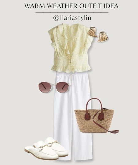 WARM WEATHER OUTFIT IDEA ☀️

fashion inspo, spring outfit, spring fashion, spring style, summer fashion, summer outfit, summer style, outfit idea, outfit inspo, casual chic outfit, casual chic ootd, chic outfit, chic ootd, ruffle trimmed blouse, white pants, linen blend pants, pull on pants, white mules, white loafers, staw bag, tote bag, carrycot bag, shoulder bag, h&m, m&s, mango, style inspo, women fashion

