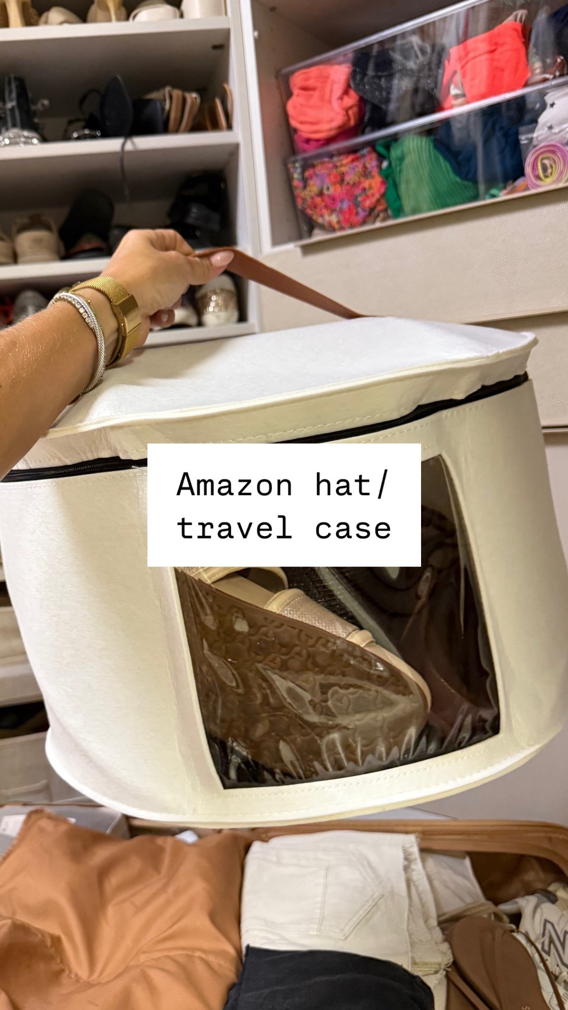 This Amazon hat case is 🙌🏻 so good for traveling and bringing your hats. Also holds tons of extra items you need more space for. Threw in some sunglasses and pairs of sandals to free up space in my suitcase (& weight) 😅😬! 

#LTKItBag #LTKFindsUnder50 #LTKTravel