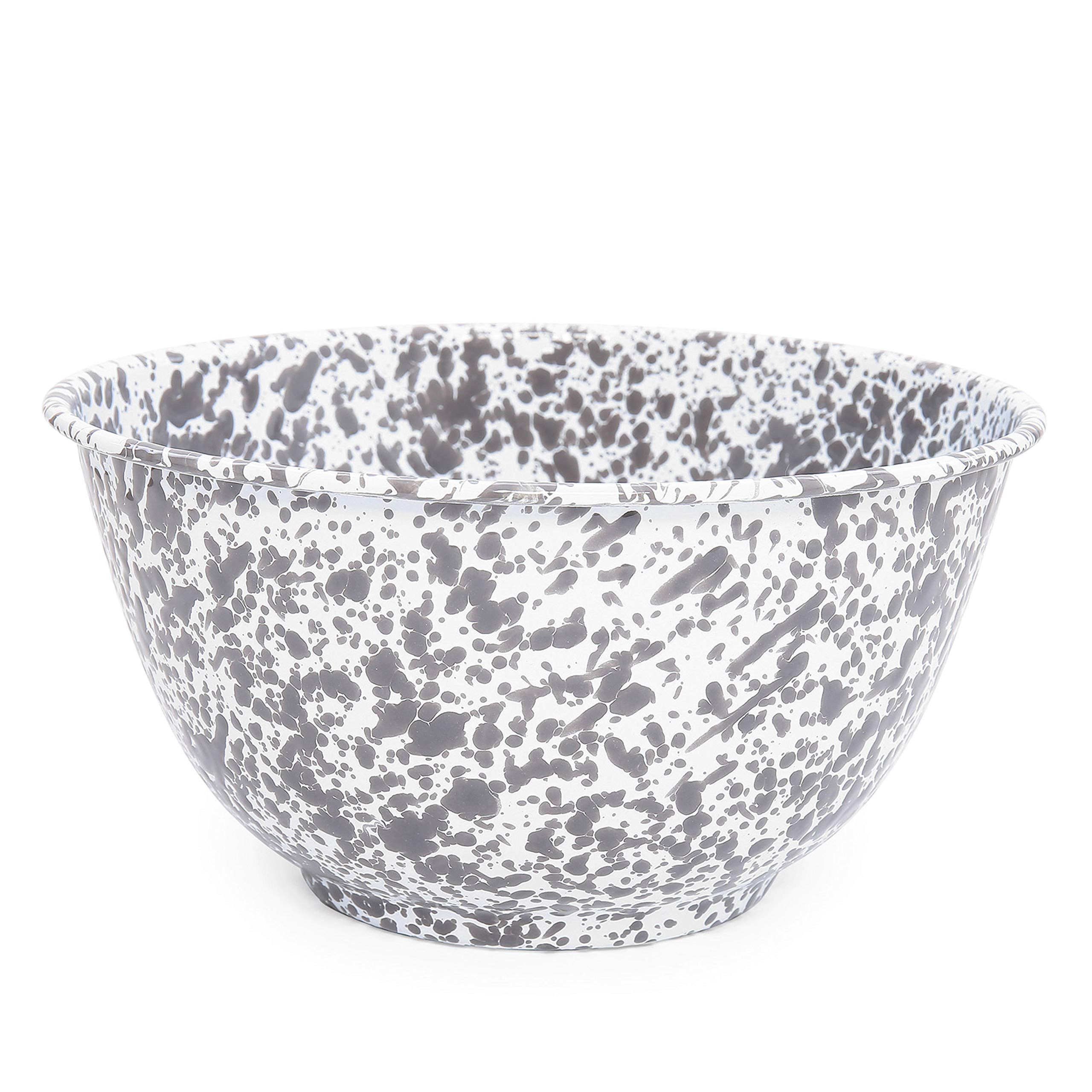 Crow Canyon Home Enamelware Salad Bowl, 5 quart, Grey/White Splatter | Amazon (US)