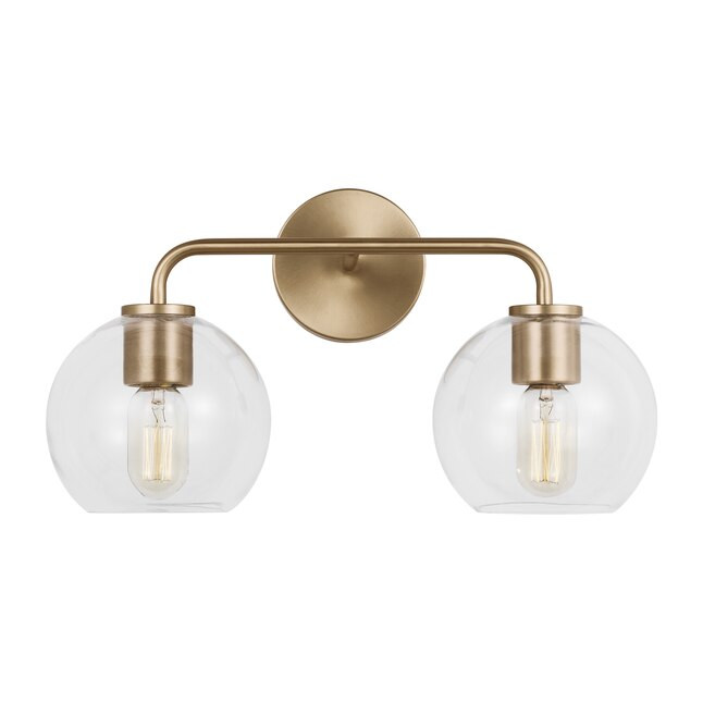 Generation Lighting Orley 17.5-in 2-Light Satin Brass Transitional Vanity Light | Lowe's