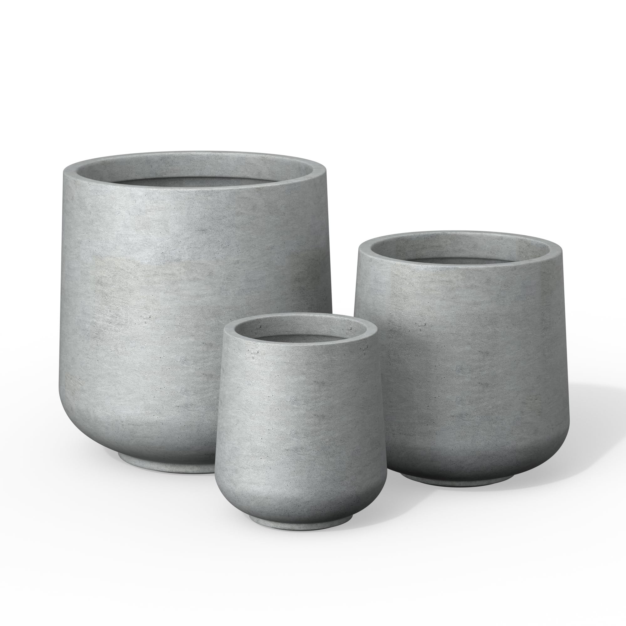 Kante 15.3"+11.6"+8.2" Dia Round Concrete Planter, Large Outdoor Indoor Planter Pots Containers w... | Amazon (US)