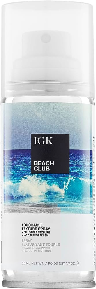 IGK BEACH CLUB Touchable Texture Spray | Hold + Volume + Lightweight | Vegan + Cruelty Free | | Amazon (US)