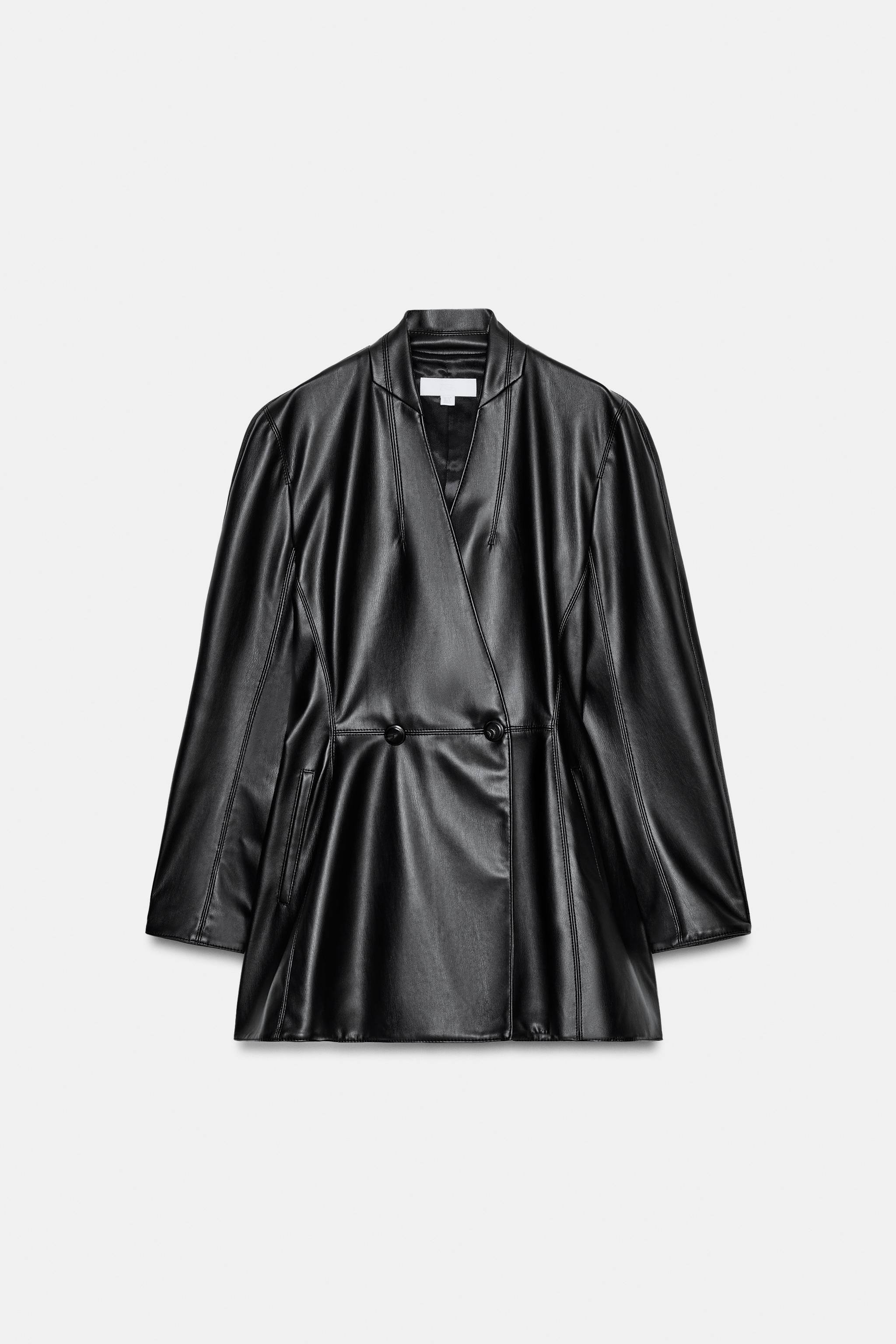 FITTED FAUX LEATHER BLAZER | Zara US