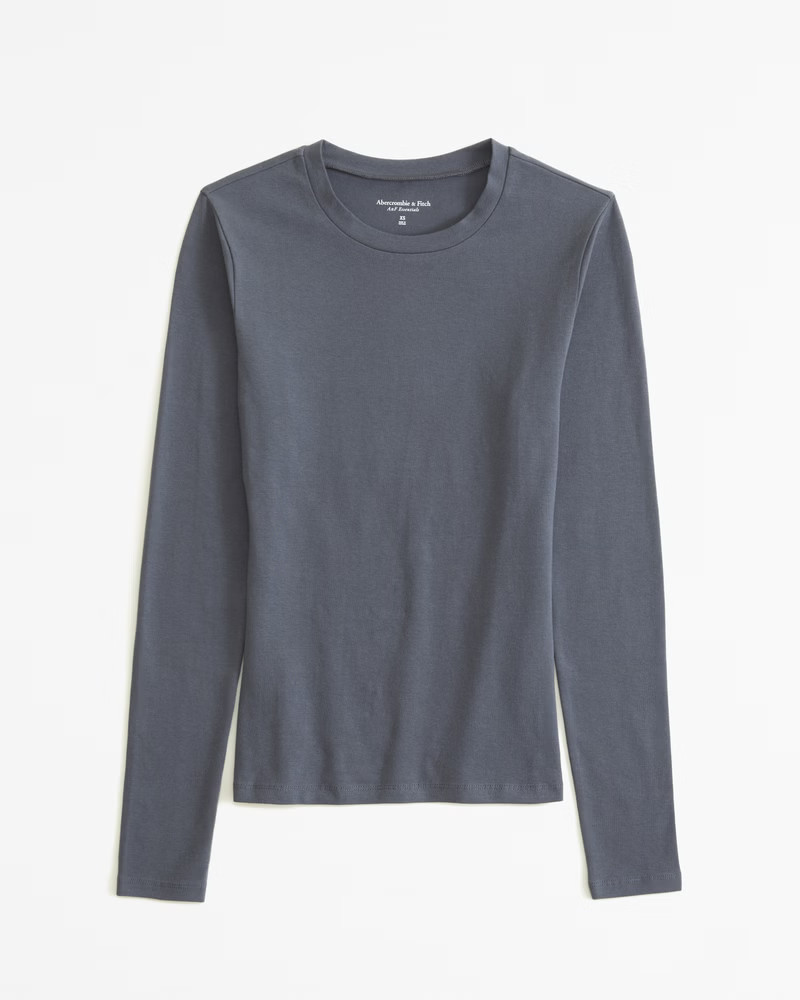 Essential Long-Sleeve Tuckable Baby Tee | Abercrombie & Fitch (US)