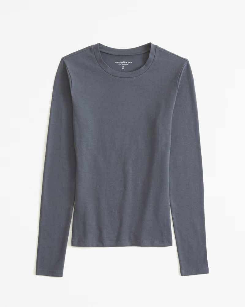 Women's Essential Long-Sleeve Tuckable Baby Tee | Women's New Arrivals | Abercrombie.com | Abercrombie & Fitch (US)