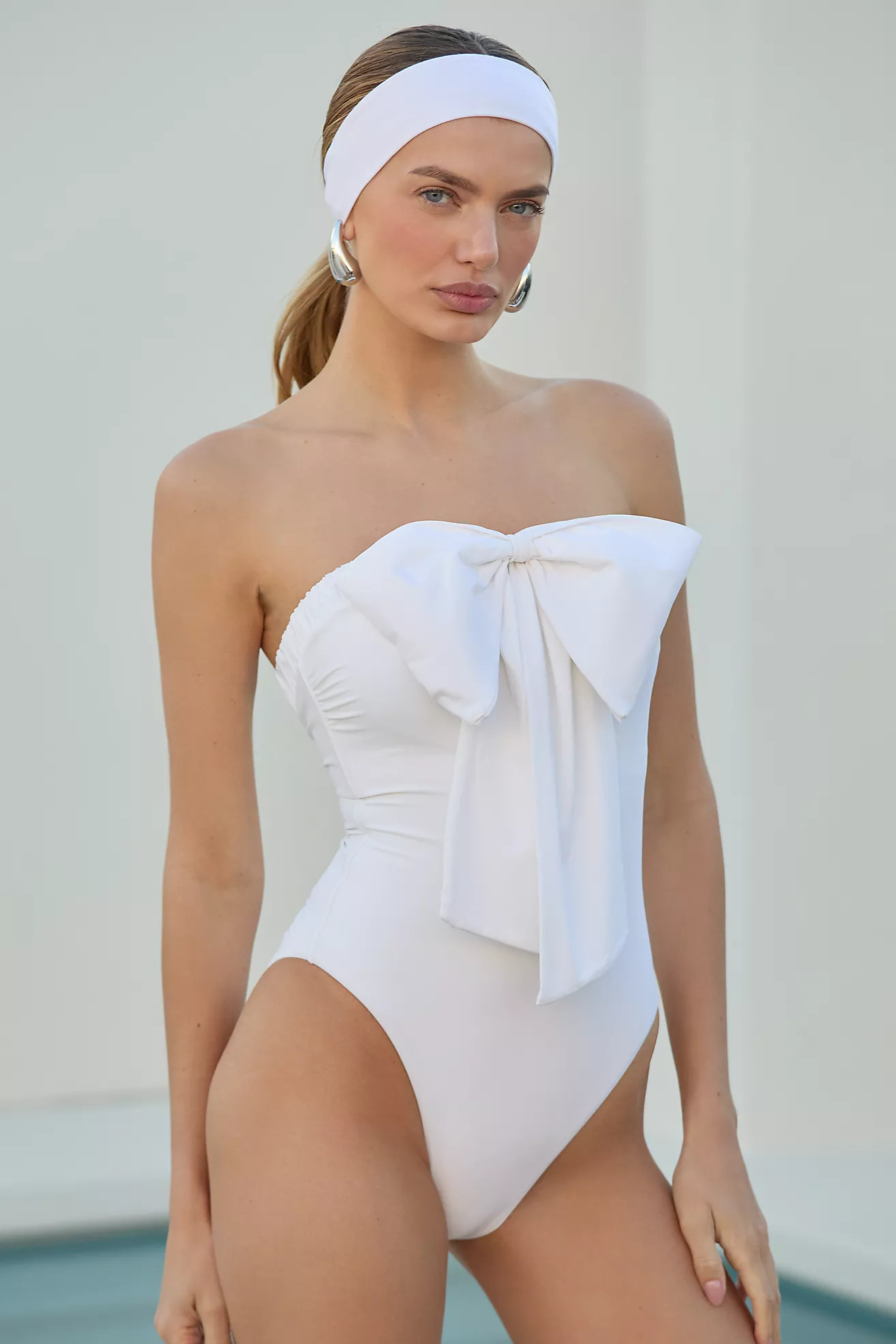 By Anthropologie Suzanna Strapless Bow One-Piece Swimsuit | Anthropologie (US)