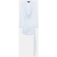 Zara - Draped Mini Dress With Sash - Light Gray - L - Woman | Zara US