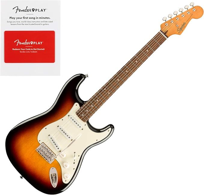 Squier 0374010500 Classic Vibe '60s Stratocaster, Laurel Fingerboard, 3-Color w/Fender Play Card | Amazon (US)