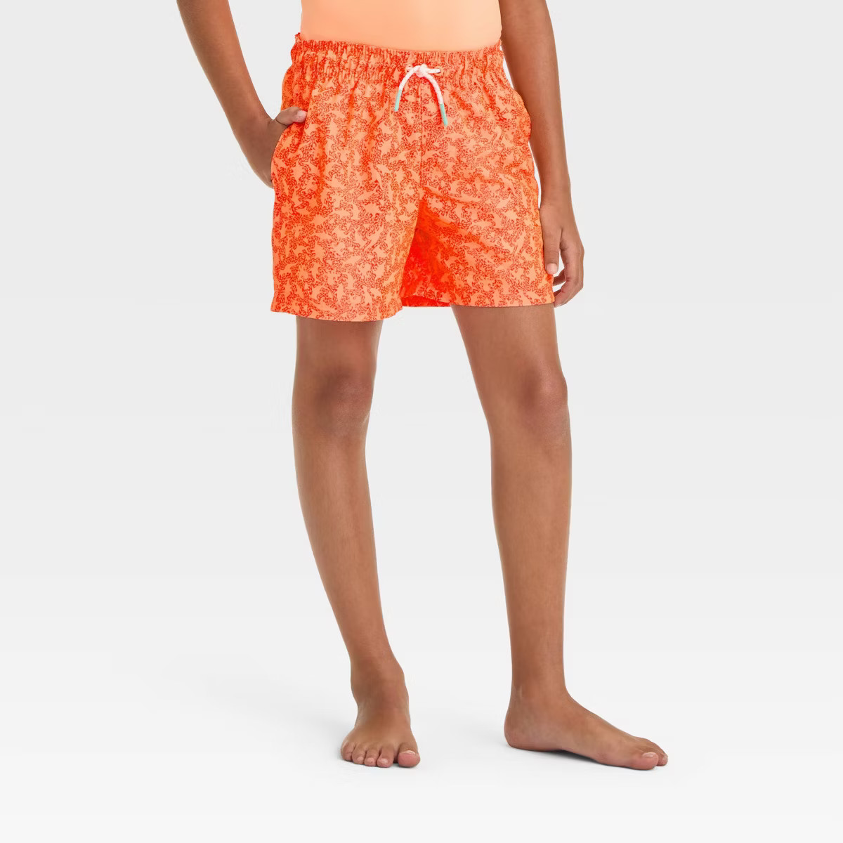 Boys' Dinosaur Printed Swim Shorts - Cat & Jack™ Orange | Target
