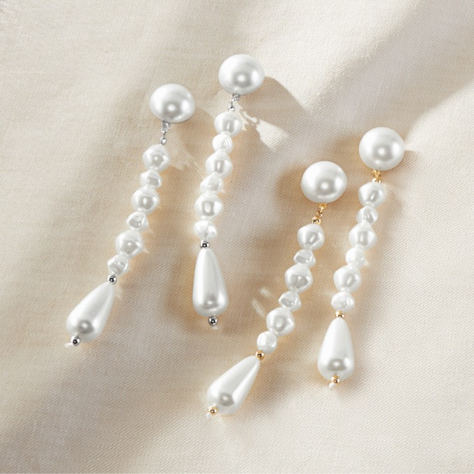 Faux-Pearl Drop Earrings | Ashro