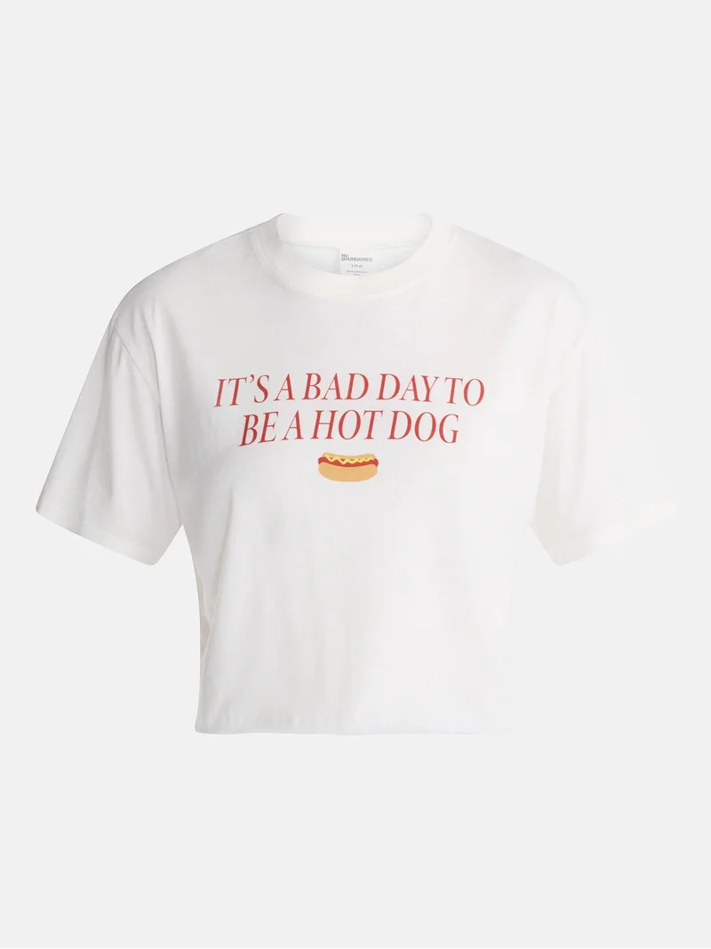 No Boundaries Boxy Cropped Graphic Tee, Women's and Women's Plus XXS-4X | Walmart (US)